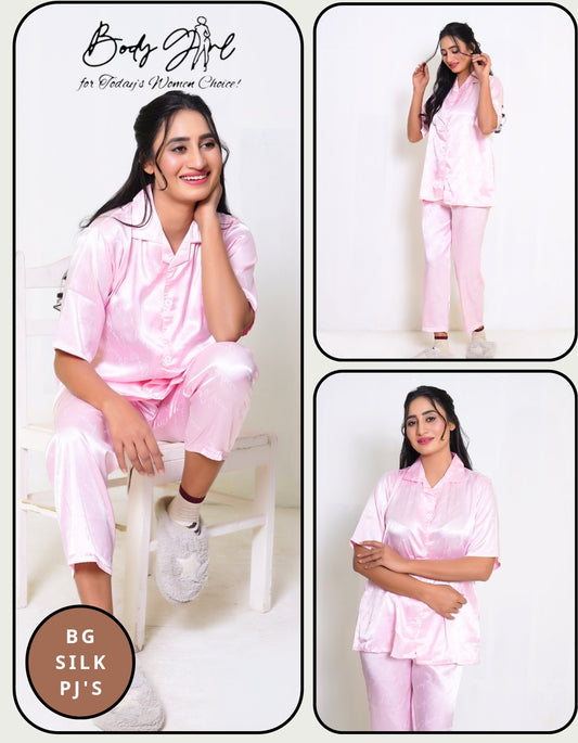 Body Girl Light Pink 2-Piece Pajama Set - Comfortable & Soft Sleepwear for Women