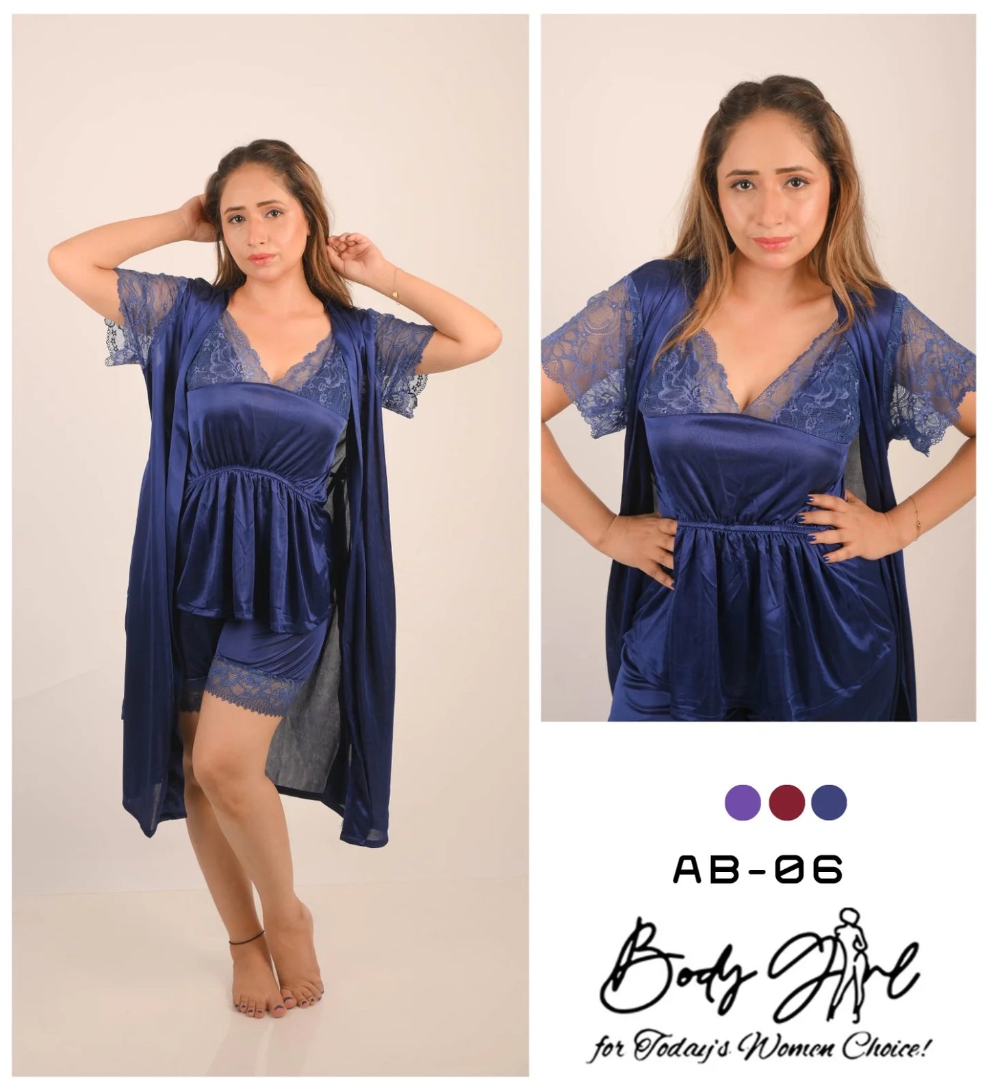 Body Girl 2-Pieces Gown & Nightwear For Girls & Women Free Size