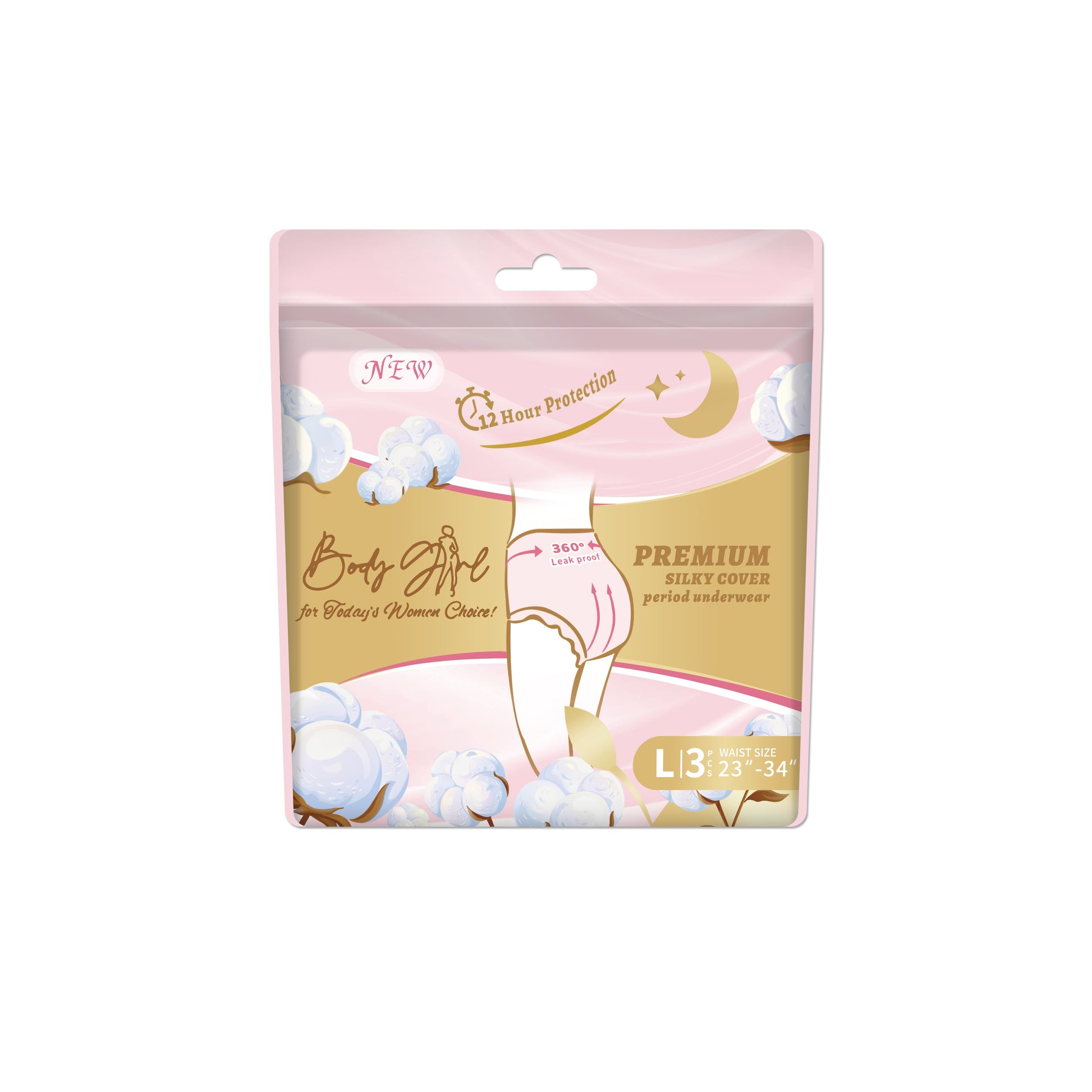 Body Girl Premium Silky Cover Period Underwear – 12 Hour Protection