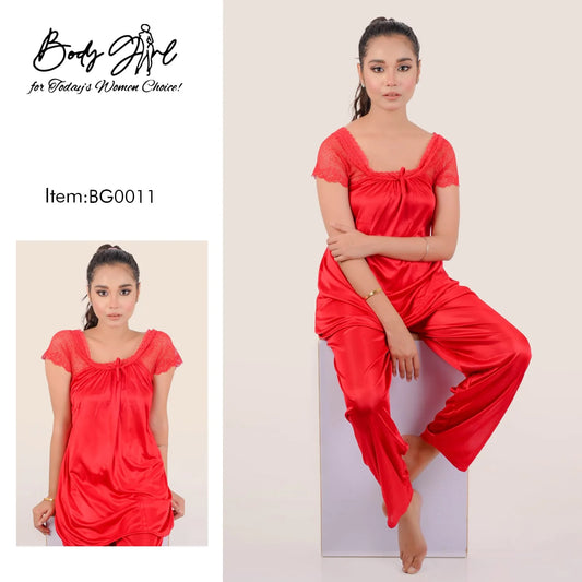 Body Girl 2 Pieces Bridal Silk Nightwear For Girls & Women