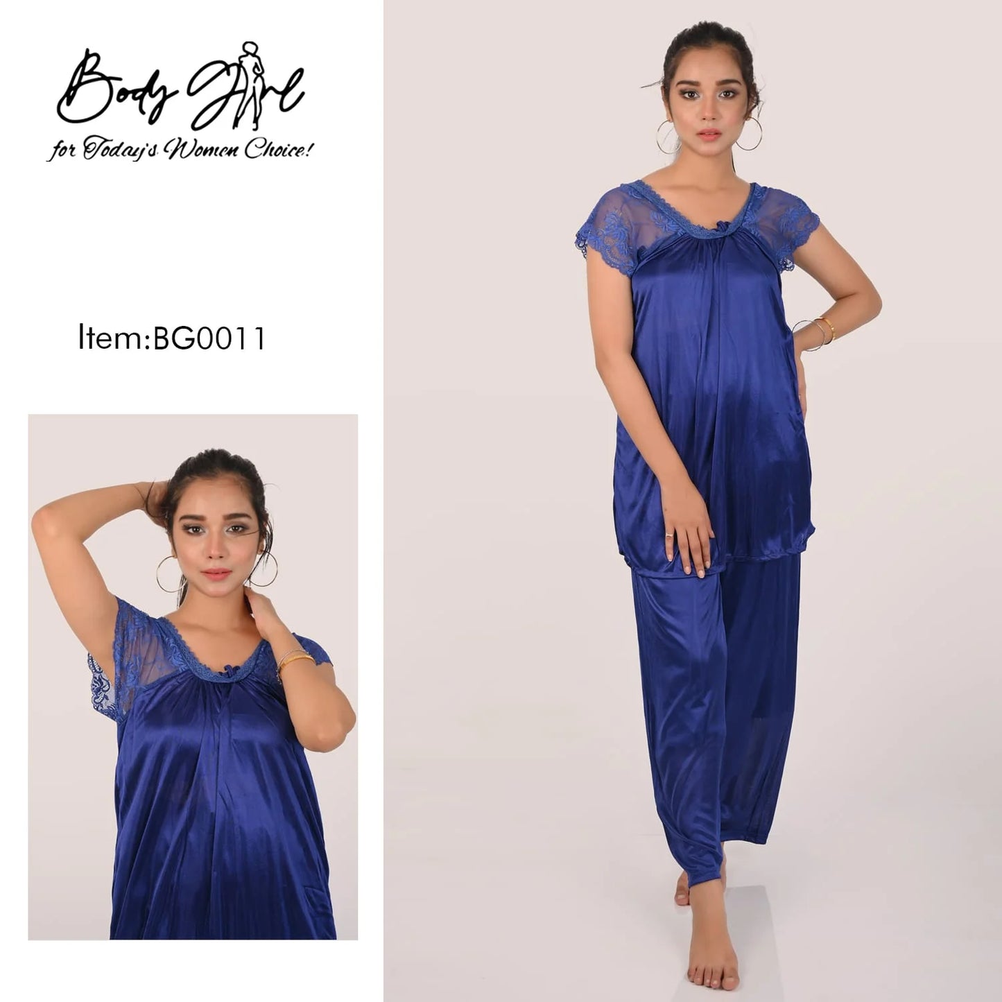 Body Girl 2 Pieces Bridal Silk Nightwear For Girls & Women