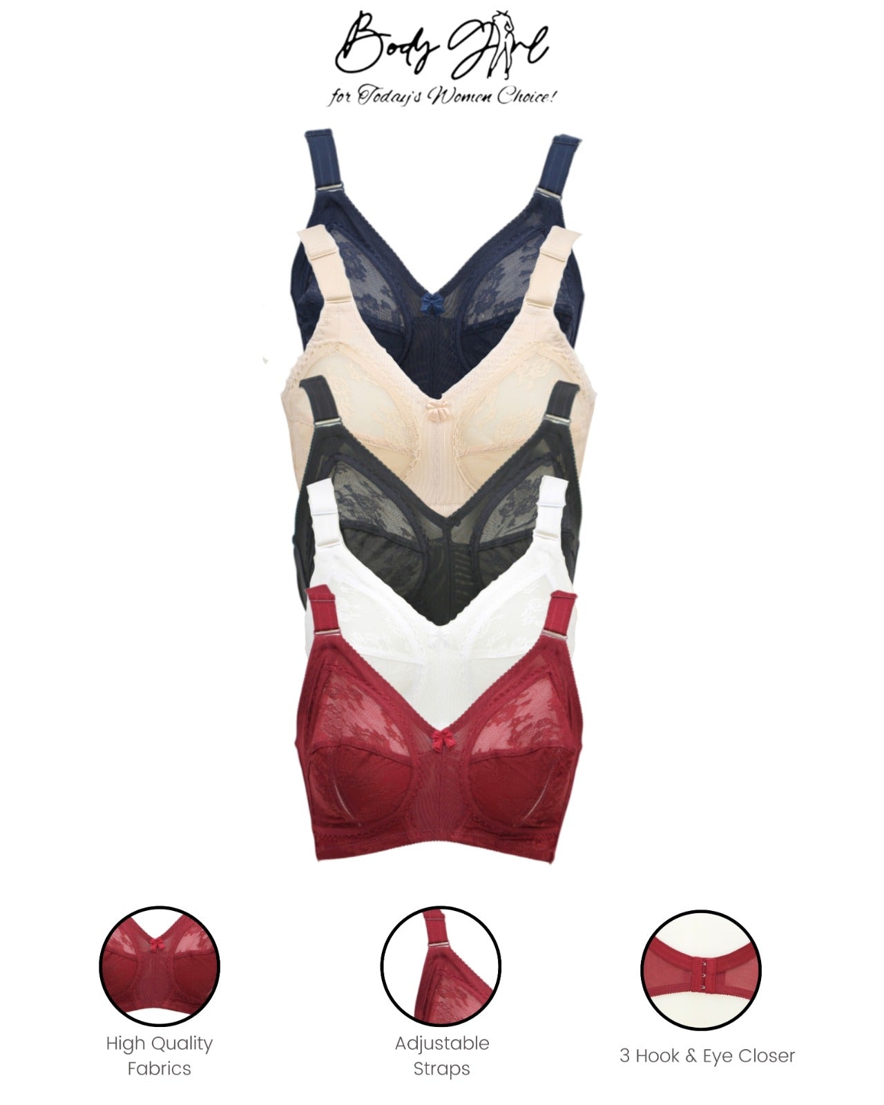 Body Girl Ashley – Non-Padded Lace Bra for Women