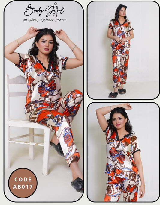 Body Girl 2-Piece Pajama Shirt Set with Amazing Printed Design – Stylish & Comfortable Sleepwear