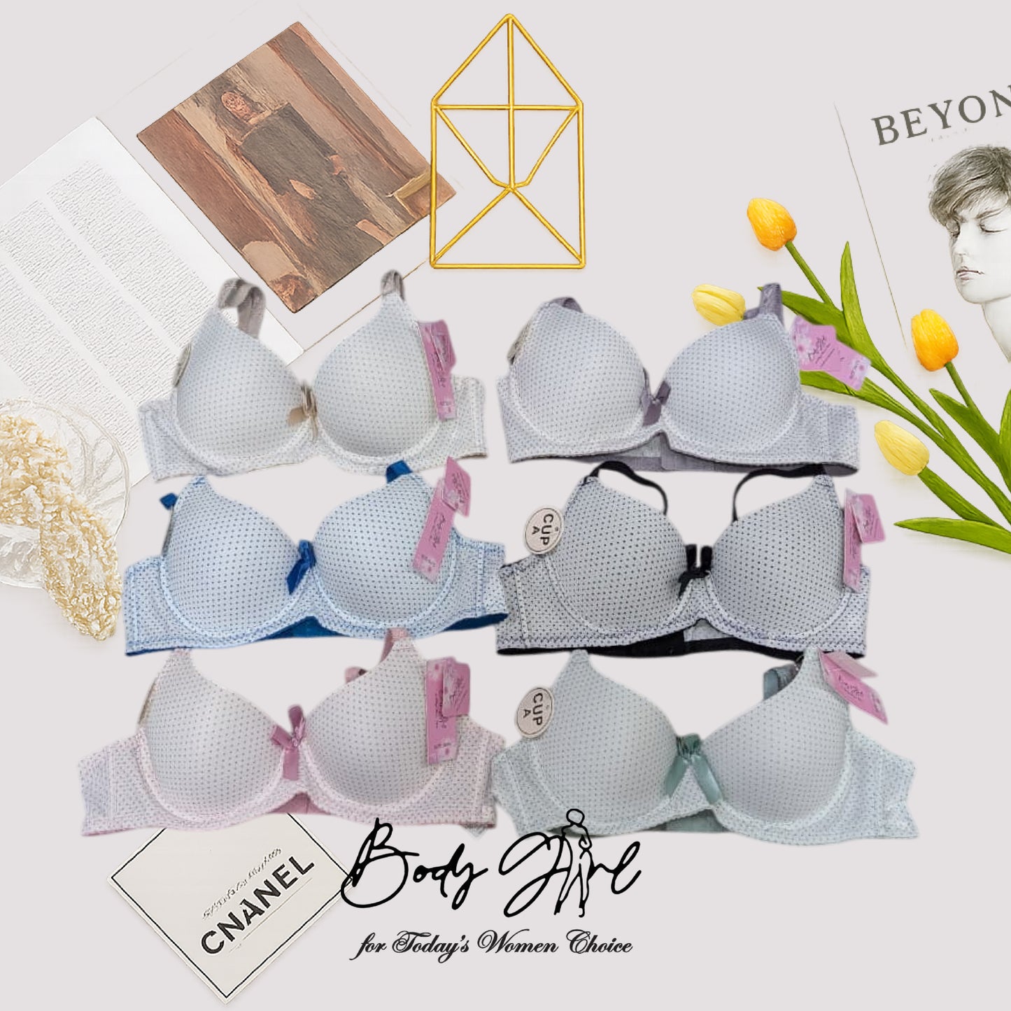 Body Girl Blue Strap Dotted Everyday Bra – Elegant & Comfortable Women’s Lingerie