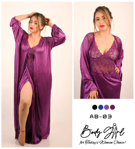 Body Girl 2-Pieces Long Camisole & Gown For Girls & Women Free Size