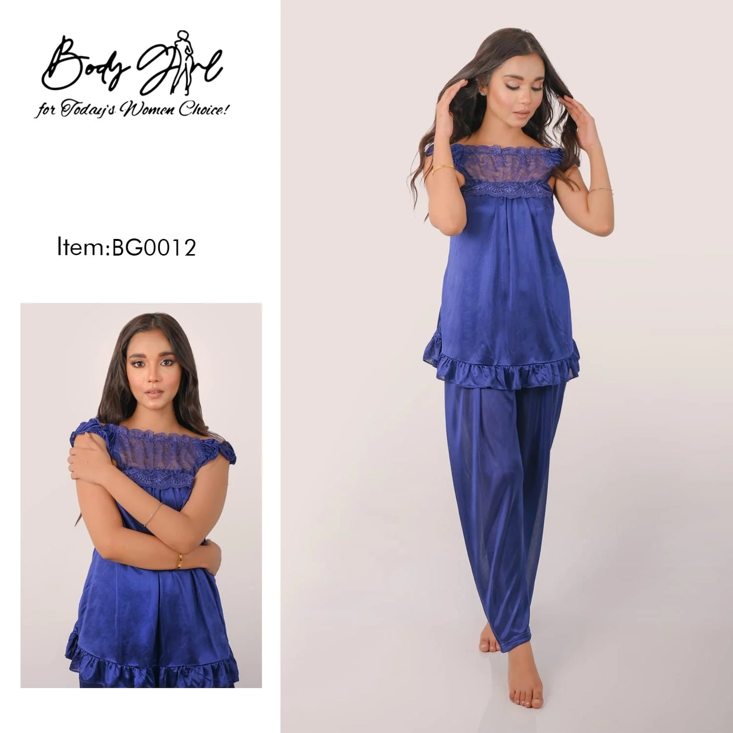 Body Girl 2 Pieces Bridal Silk Nightwear For Girls & Women