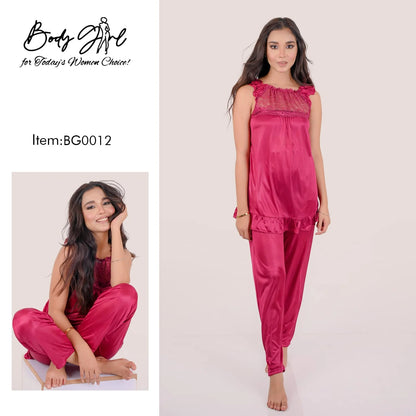 Body Girl 2 Pieces Bridal Silk Nightwear For Girls & Women
